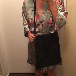 Denim tote crossbody bag